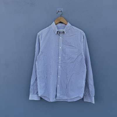 giordano dress shirts Mens Cotton Slim Oxford Shirt with Embroidery Giordano strips Shirt