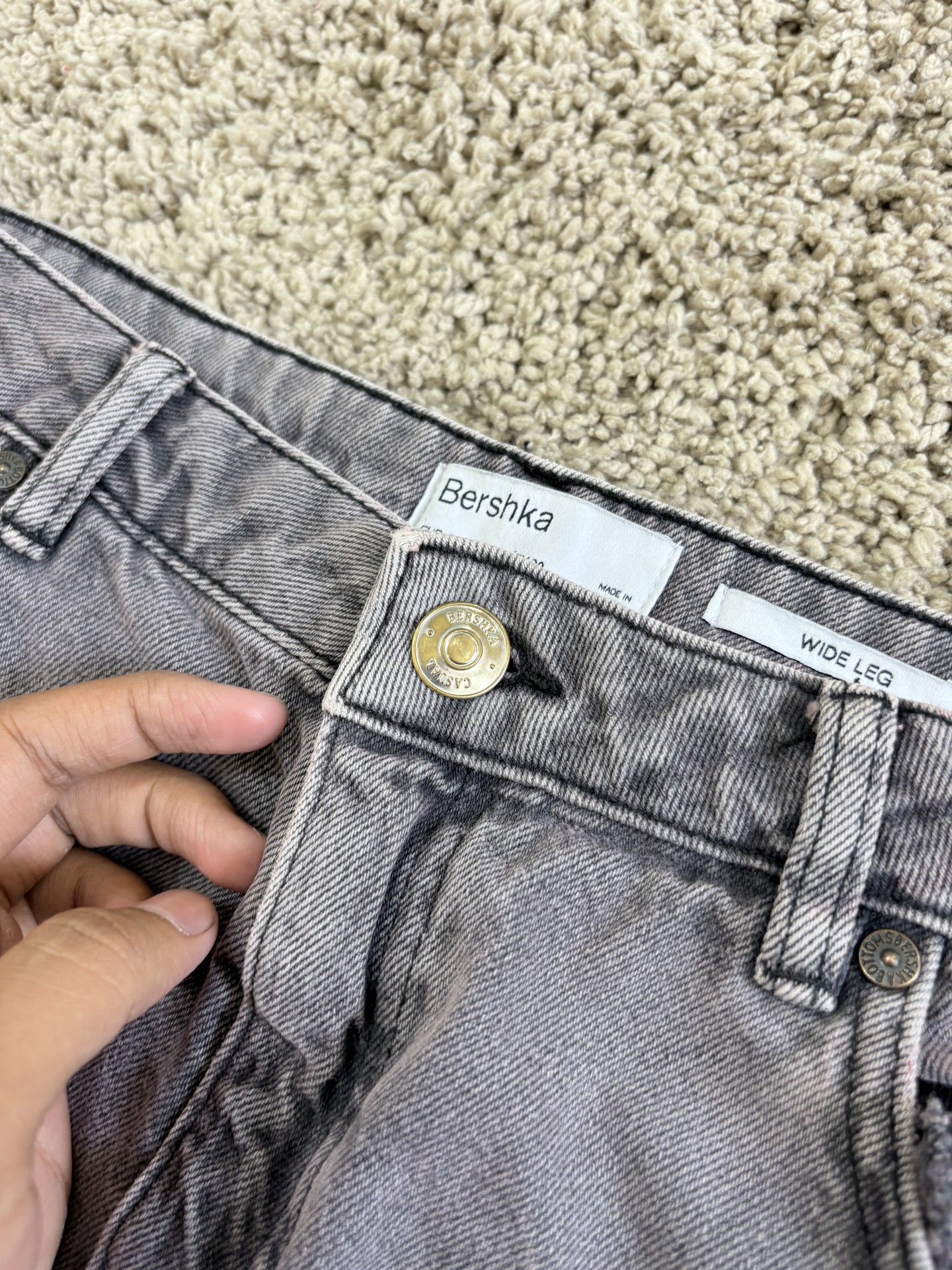 Bershka Distressed Wide-Leg Denim | ZThrifts